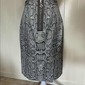 Pink Tartan shimmery snakeskin print pencil skirt